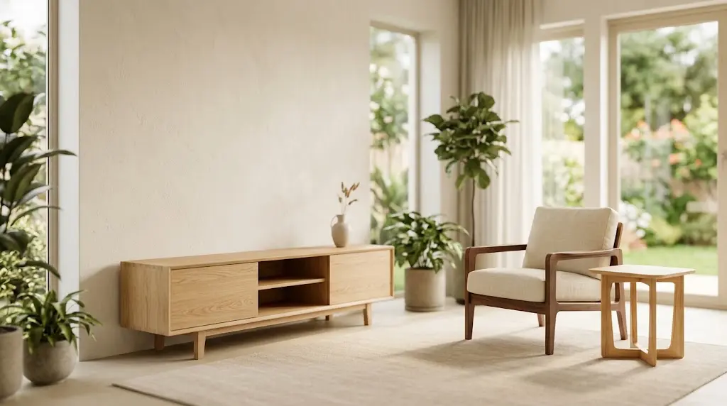 Consejos sobre cómo combinar muebles de madera sin saturar tu ambiente.