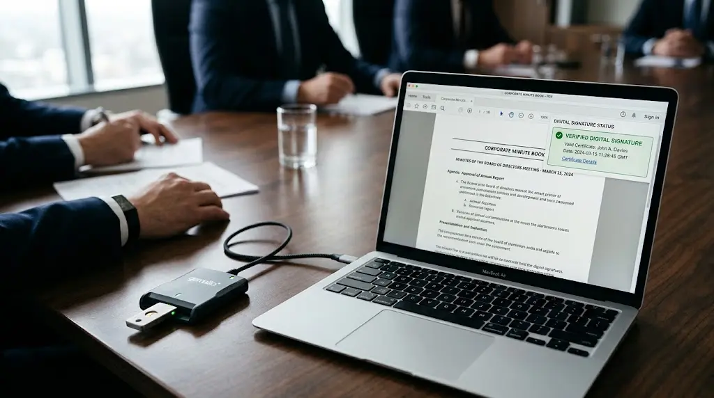 Implementación y validez de firmas digitales en actas societarias en Uruguay.